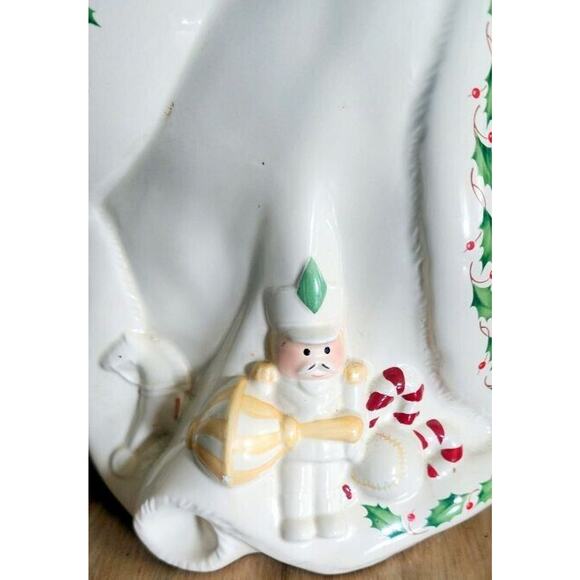 Vintage Lenox Holiday Santa Cookie Jar NO LID Great Planter Or Utensil Holder - Picture 12 of 14